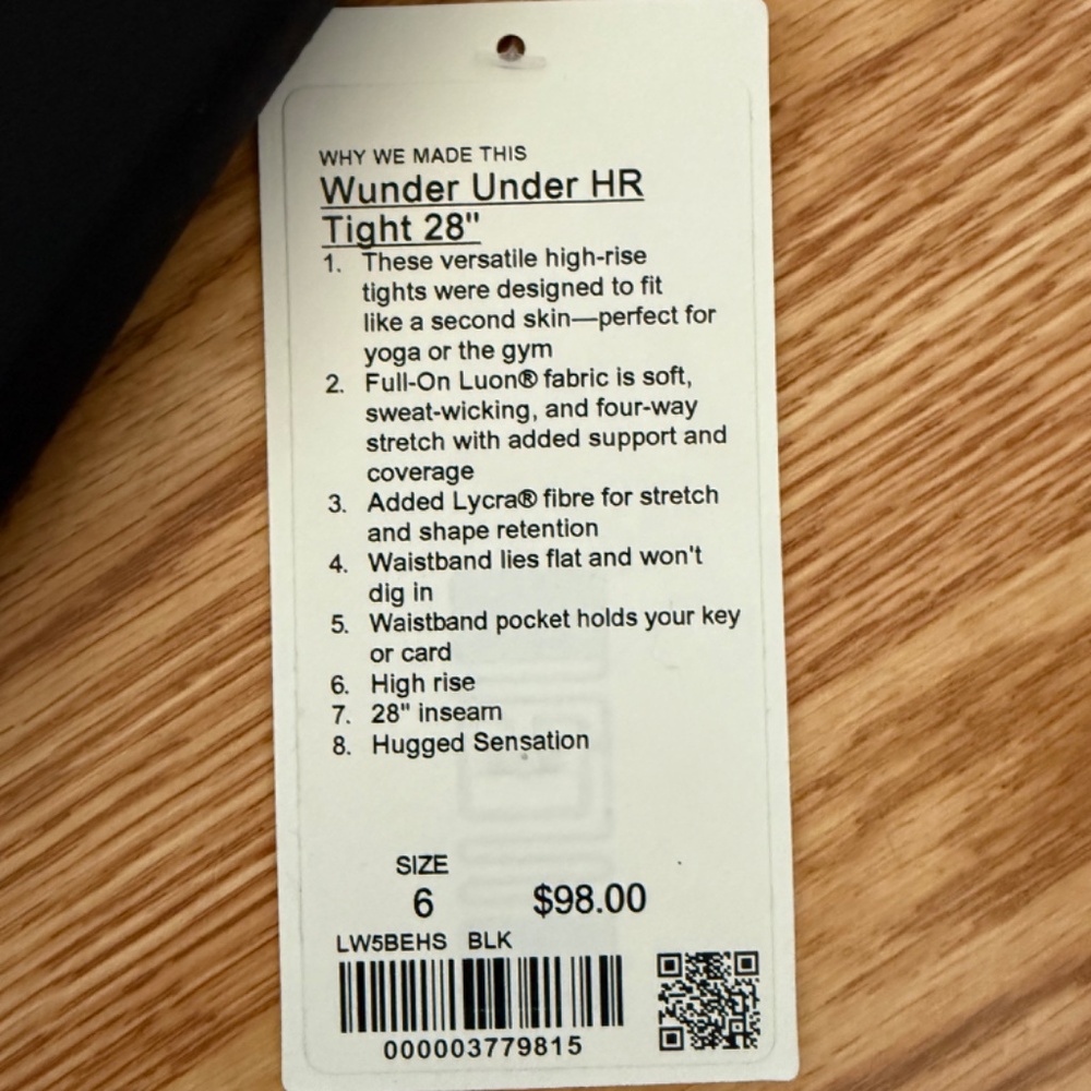 NWT Lululemon Wunder Under Leggings